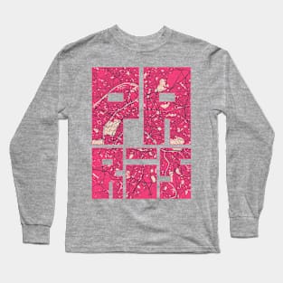 Paris, France - Blossom City Map Typography - Blossom Long Sleeve T-Shirt